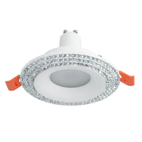 Faretto incasso moderno bianco tondo cristalli brillantini luce LED 5W GU10 65mm LUCE 4000K