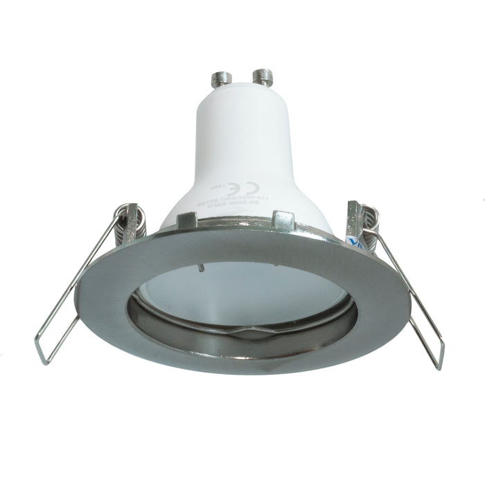 Faretto lampada LED 5W luce spot 38 gradi incasso tondo GU10 foro 6cm 220V IP20 COLORE SILVER LUCE 3000K