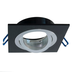 Faretto LED  GU10 incasso 80mm quadrato nero lampadina colorata giochi luce RGBW