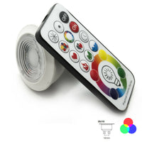 Faretto incasso tondo 75mm RGB cromoterapia giochi luce colorata LED GU10 COLORE SILVER LUCE RGBW+6000K