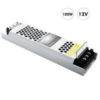 Alimentatore telecamere dvr strip LED 100W slim da 230V a 12V trasformatore 8.3A strisce