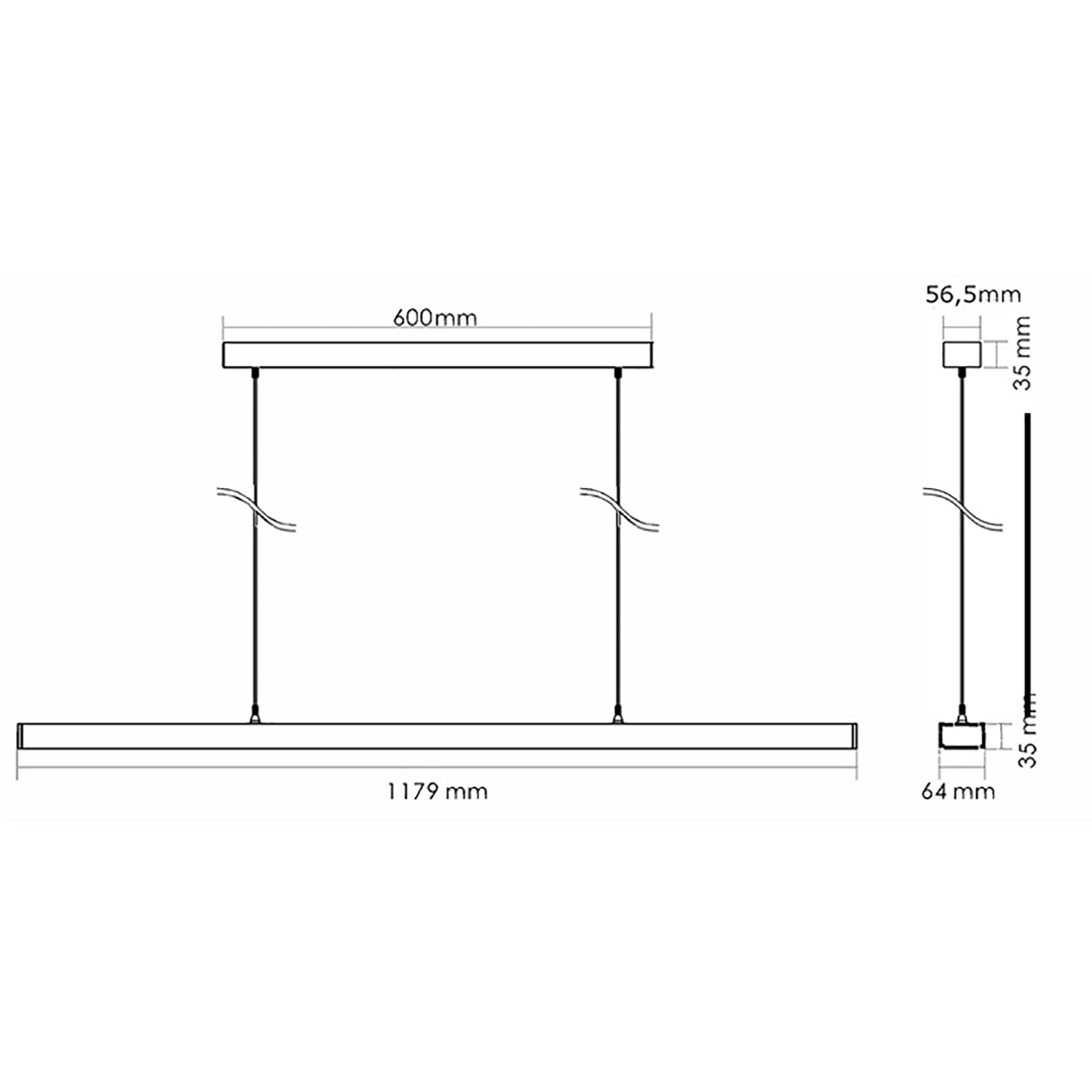 Office Three Lampada sospensione LED 58W pendente dimmerabile doppia emissione luce ufficio 4000K DALI 2.0 230V BIANCO