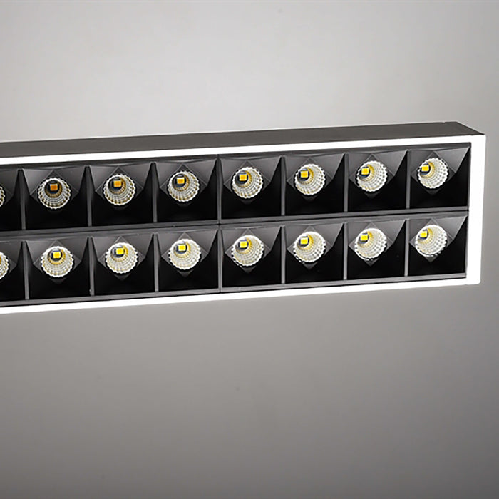 Office Three Lampada sospensione LED 58W pendente dimmerabile doppia emissione luce ufficio 4000K DALI 2.0 230V BIANCO