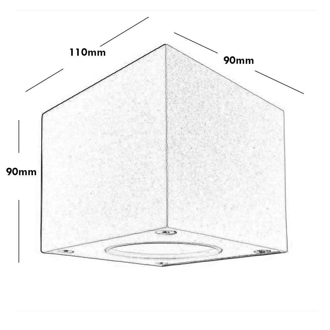 Cubodo Applique cubo LED 7W lampada parete muro IP54 singolo fascio luce esterni balcone giardino 230V NERO SINGOLO