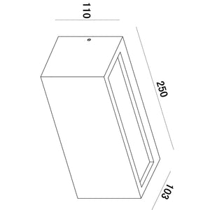 RILONGO Applique rettangolare LED lampada E27 doppia emissione colore nero luce ingresso balcone terrazzo 230V IP54 NERO