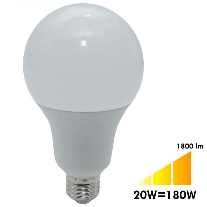 Lampada LED 20W resa 180W lampadina attacco E27 A95 1800 lumen 230V LUCE 4000K