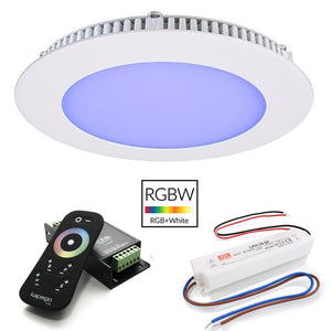 KIT cromoterapia pannello LED slim incasso 8W RGB RGBW luce colorata box doccia 24V