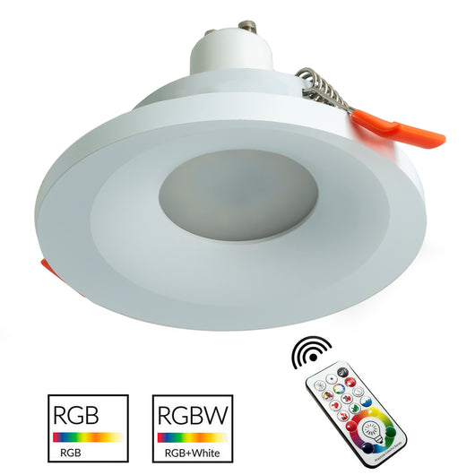 Faretto LED 6W RGB GU10 incasso moderno soffitto 65mm giochi luce cromoterapia LUCE RGBW