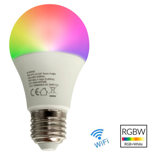 Lampadina intelligente WiFi lampada LED E27 RGB 2700K cromoterapia Amazon Alexa Google Home