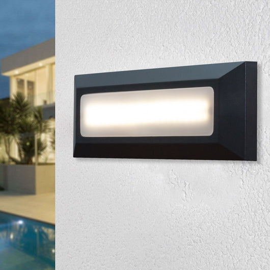 Faretto muro segnapassi applique rettangolare LED 4W luce viale giardino cortile ingresso 230V IP65 basso consumo 4000K