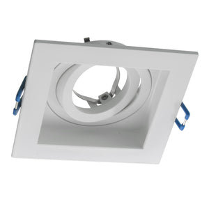 Faretto LED 8W orientabile incasso 90mm quadrato luci soffitto lampada GU10 230V COLORE BIANCO LUCE 3000K