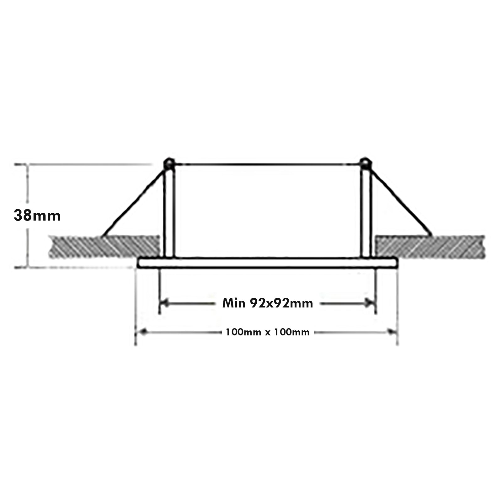 Faretto LED 8W orientabile incasso 90mm quadrato luci soffitto lampada GU10 230V COLORE BIANCO LUCE 3000K