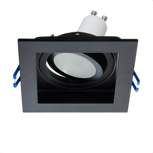 Faretto LED 8W orientabile incasso 90mm quadrato luci soffitto lampada GU10 230V COLORE NERO LUCE 4000K