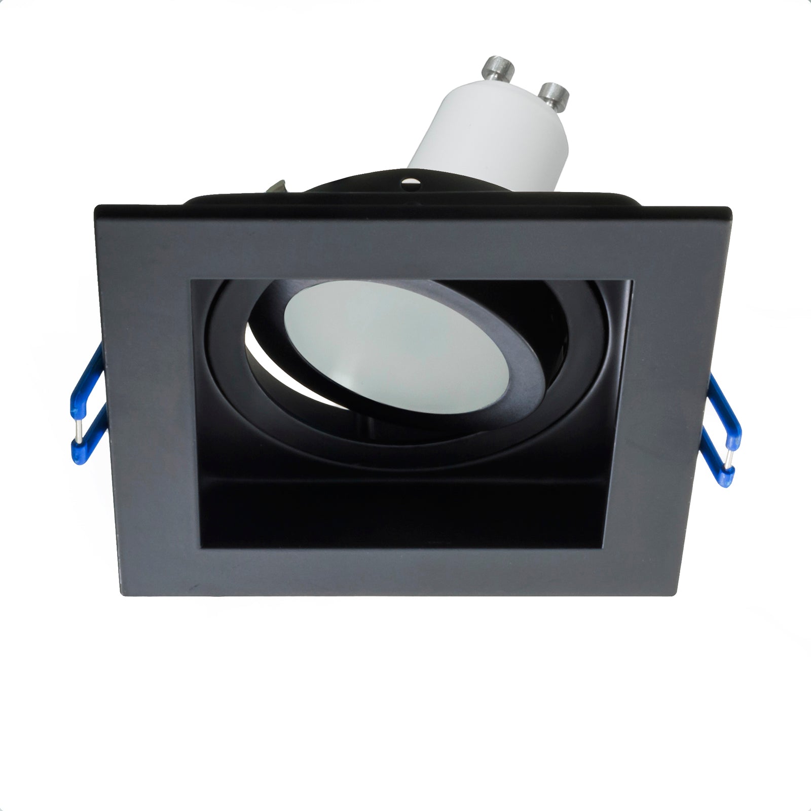 Faretto LED 8W orientabile incasso 90mm quadrato luci soffitto lampada GU10 230V COLORE NERO LUCE 6000K