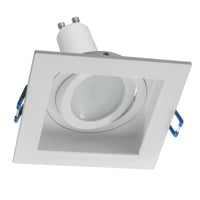 Faretto LED 8W orientabile incasso 90mm quadrato luci soffitto lampada GU10 230V COLORE BIANCO LUCE 3000K