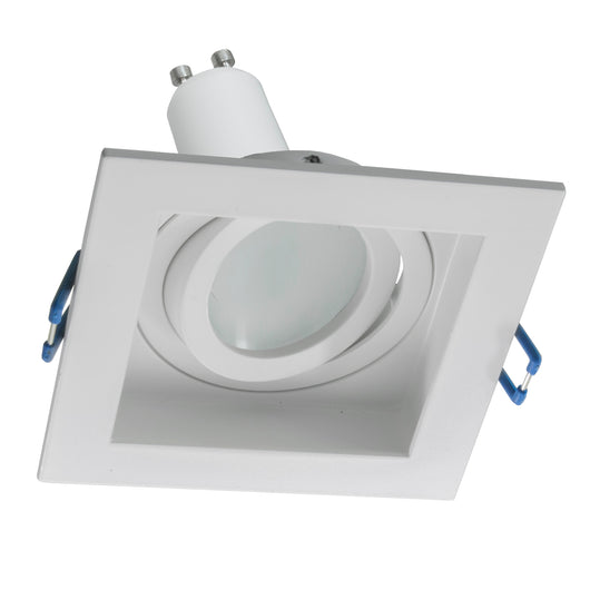 Faretto LED 8W orientabile incasso 90mm quadrato luci soffitto lampada GU10 230V COLORE BIANCO LUCE 3000K