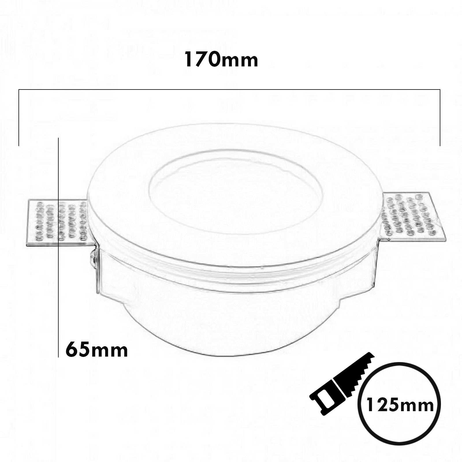 Faretto gesso scomparsa lampada LED 8W GU10 incasso moderno satinato 125mm 230V LUCE 3000K