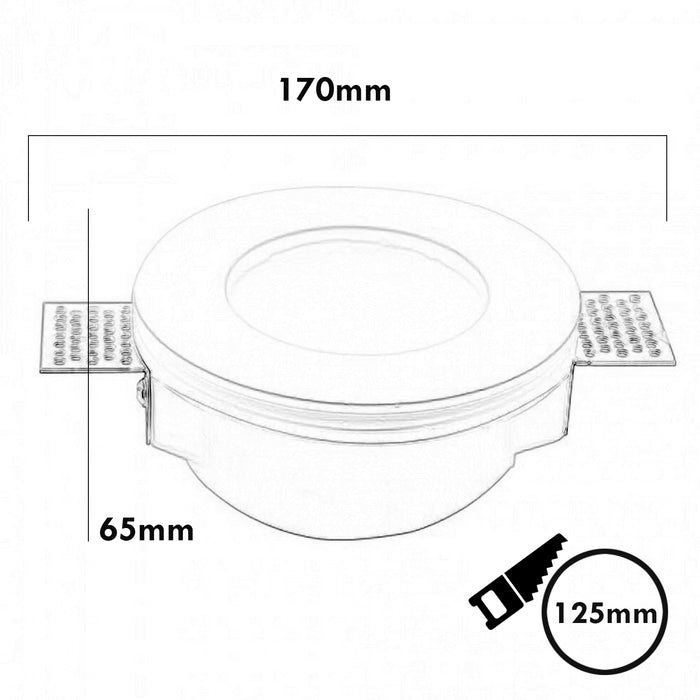 Faretto gesso scomparsa lampada LED 8W GU10 incasso moderno satinato 125mm 230V LUCE 3000K