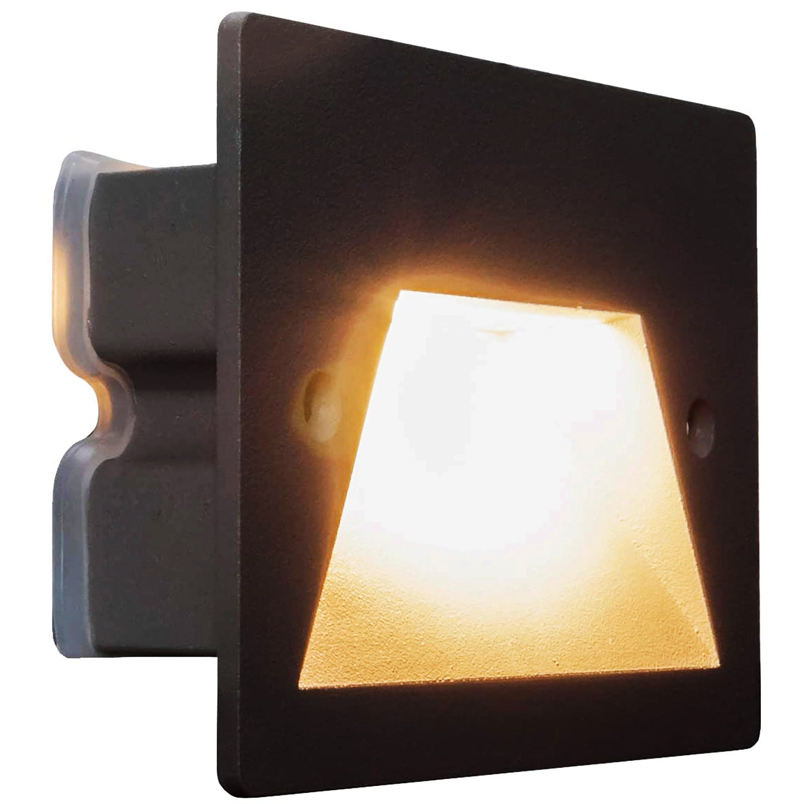 Faretto segnapassi IP65 LED 3W incasso scatola 503 scale giardino viale gradini 230V COLORE NERO LUCE 6000K