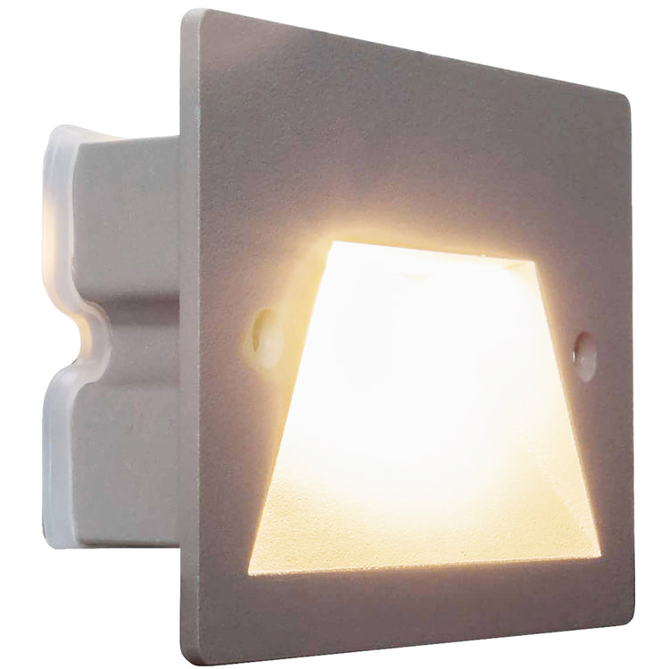 Faretto segnapassi IP65 LED 3W incasso scatola 503 scale giardino viale gradini 230V COLORE GRIGIO LUCE 4000K