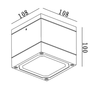 Faretto soffitto box doccia bagno turco sauna lampada parete LED supporto lampade GX53 230V QUADRATO NERO SENZA LAMPADA