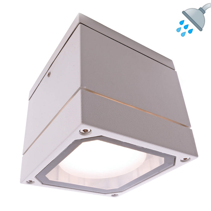 Faretto soffitto doccia bagno turco sauna lampada parete LED supporto lampade GX53 230V QUADRATO BIANCO SENZA LAMPADA