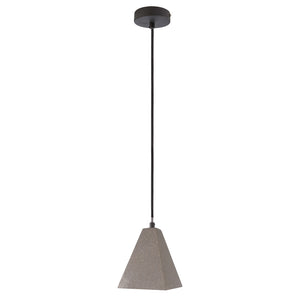 Pendente piramide cemento lampada LED attacco E27 lampadario pietra luce cucina pizzeria bar 230V COLORE GRIGIO SCURO