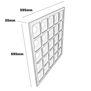 Pannello da incasso quadrato LED 40W resa 440W 60x60cm alluminio colore bianco luce ufficio negozio studio 4400lm 230V luce naturale 4000K