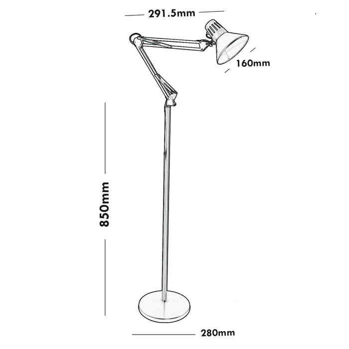 Lampada LED E27 luce da scrivania tavolo piantana ufficio braccio flessibile COLORE BIANCO