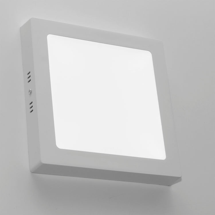 Plafoniera LED soffitto lampada parete muro 25W resa 250W luce interni ripostiglio bagno 230V QUADRATA LUCE CALDA 3000K