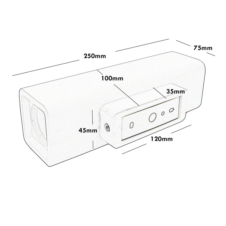 Applique gesso LED GU10 lampada rettangolare doppia emissione luce parete 230V