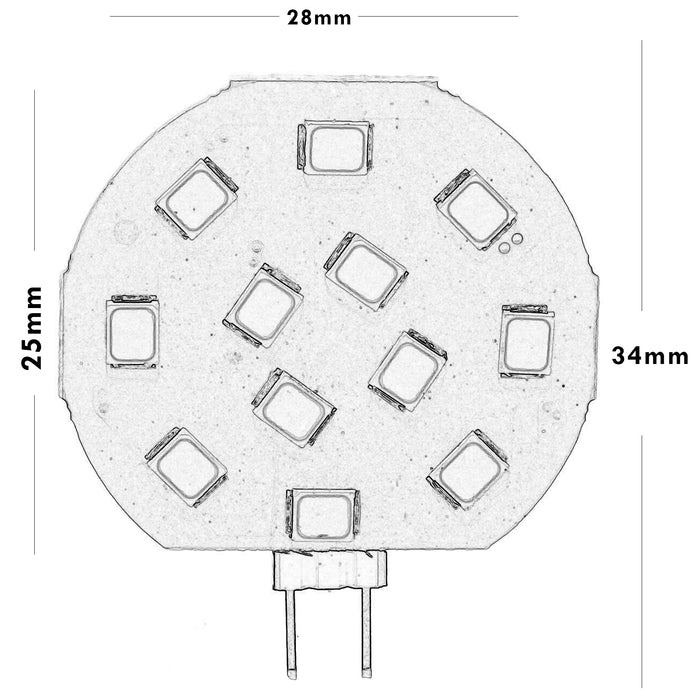 Lampadina luce LED G4 2W resa 22W lampada piatta faretto camper cappa barca 12V LUCE 6000K