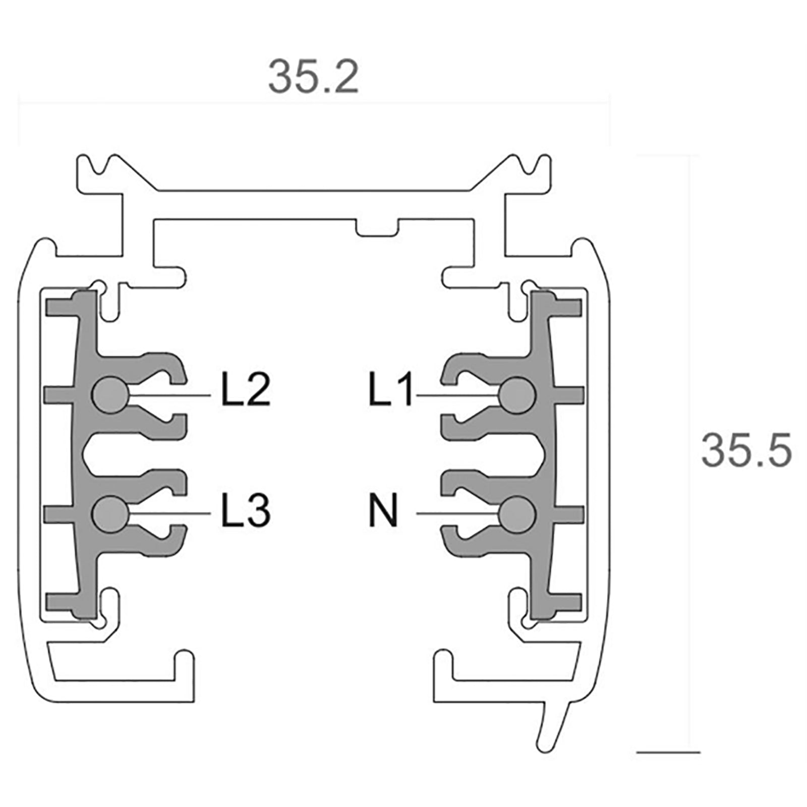 Binario Trifase da 1 metro 230V sistema di illuminazione per faretti trifase 3-Phase COLORE NERO 1MT