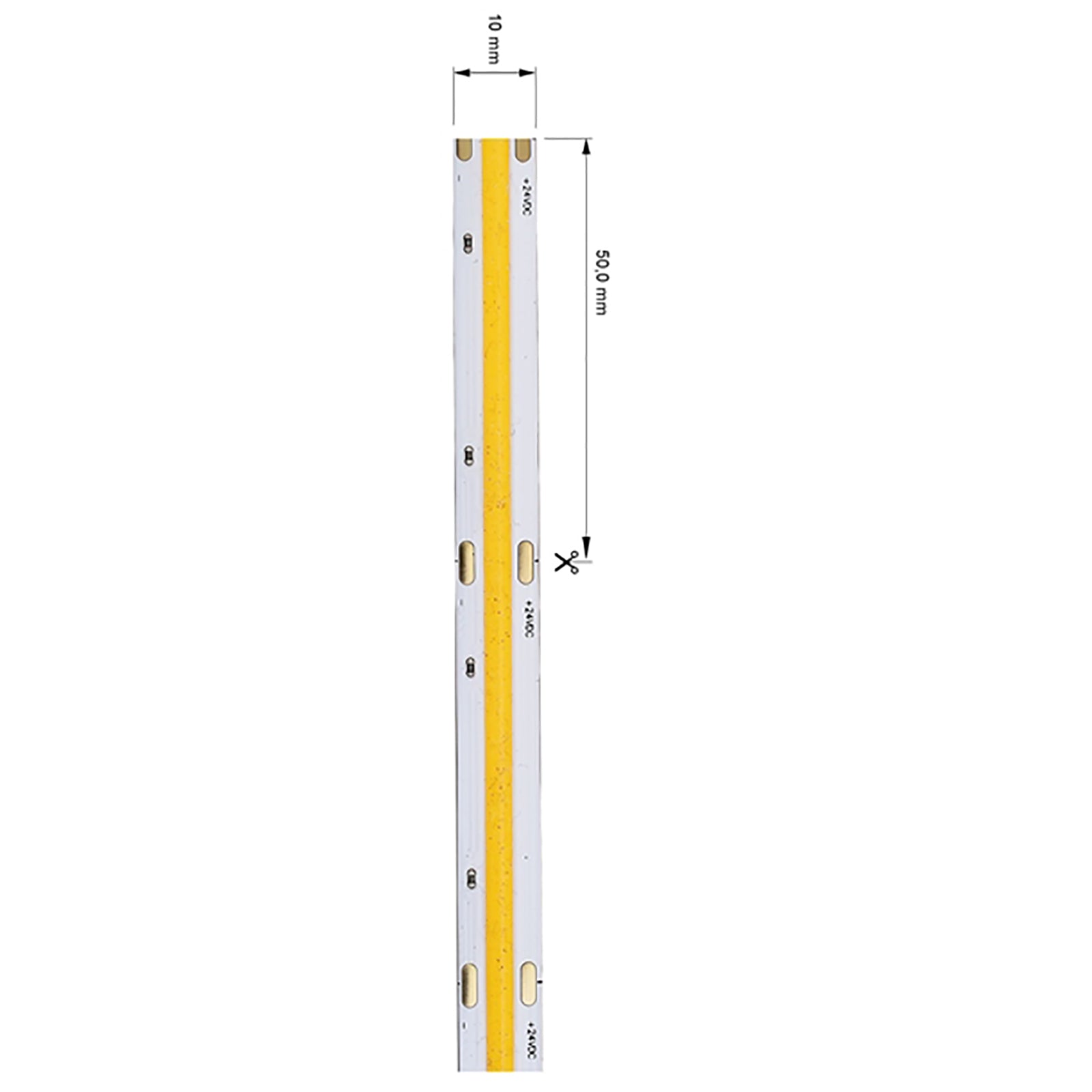 Tira LED Flexible LINEAL COB 24V luz continua lama 12W/m perfiles barras 1080lm/m BOBINA 50 metros con conectores 3000K