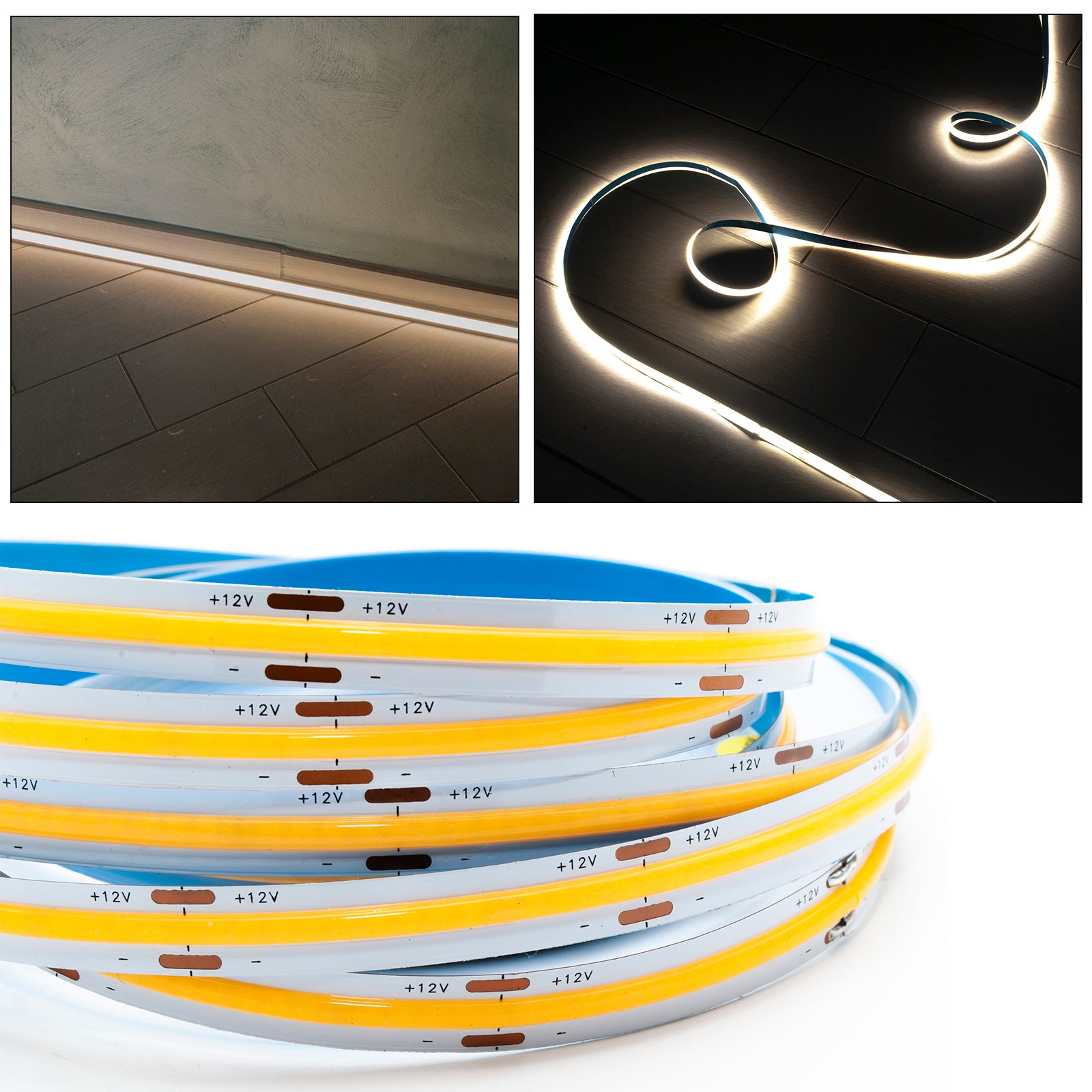 Striscia flessibile LED COB lineare lama luce continua profili 70W 12V 5M 7000lm 6500K