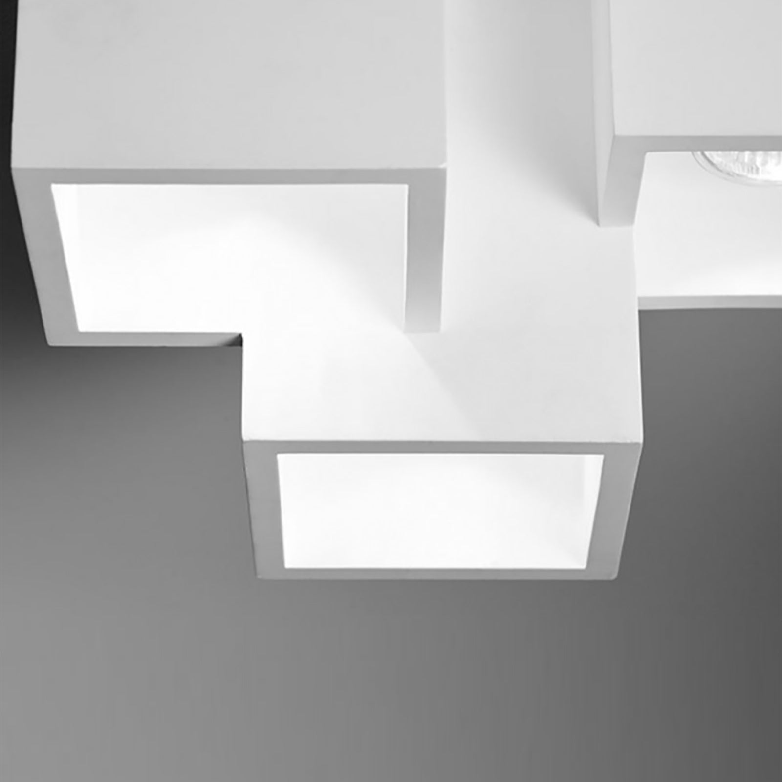 Plafoniera moderna lampada soffitto 3 cubi gesso luce LED 3 GU10 ingresso 230V