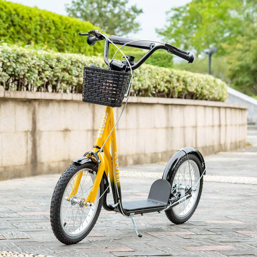 Monopattino per Bambini Ruote da 16 in Metallo Giallo