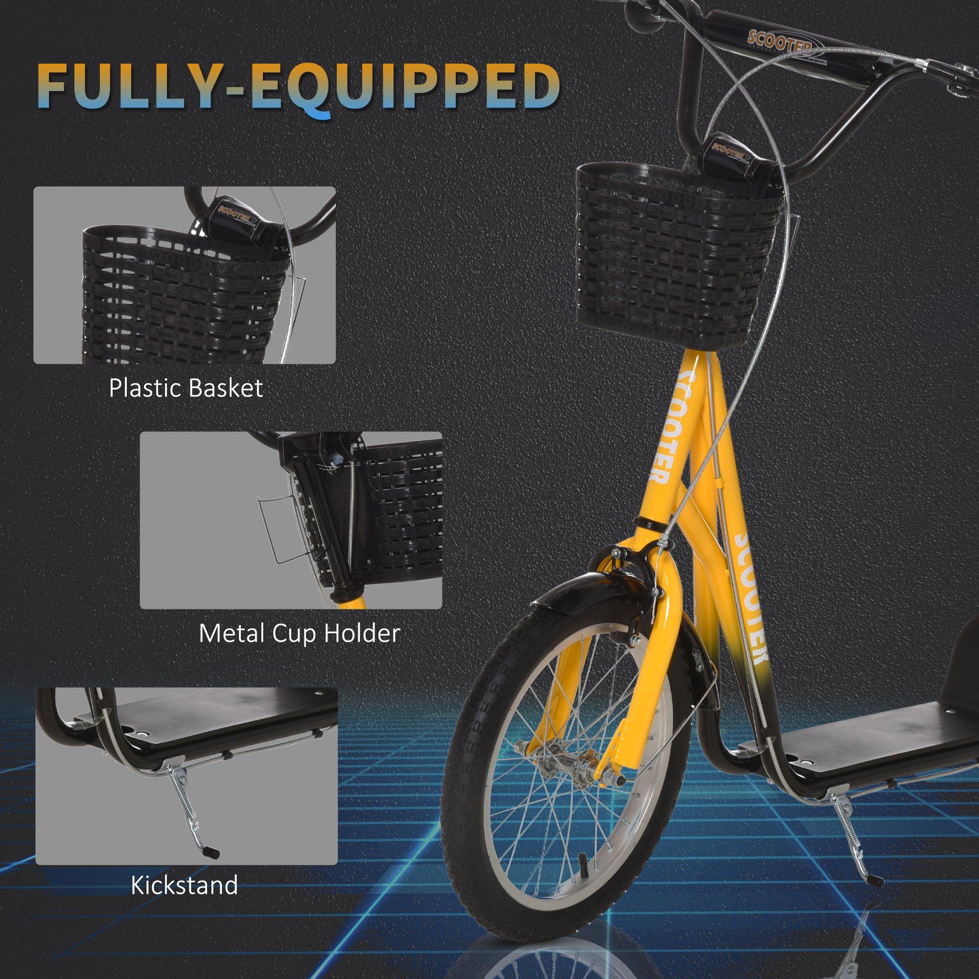 Monopattino per Bambini Ruote da 16 in Metallo Giallo