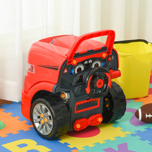 Officina Camion Giocattolo per Bambini 40x39x47 cm con 61 Accessori Rosso