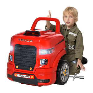 Officina Camion Giocattolo per Bambini 40x39x47 cm con 61 Accessori Rosso