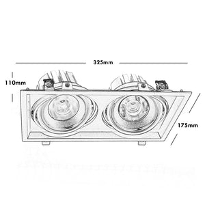 Faretto incasso doppia lampada LED 60W AR111 luci soffitto negozio 230V 5400lm COLORE NERO LUCE 6000K