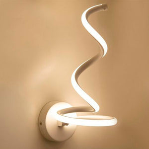 Applique LED moderno lampada da parete curva spirale 12W luce camera letto 230V LUCE 3000K