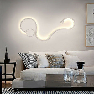 Applique LED 20W bianco curvo snake lampada moderna luce parete muro 230V LUCE 3000K