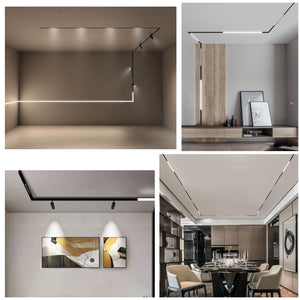 Faretto spot track binario magnetico nero LED 20W luci vetrina negozio 48V dimmerabile CCT luce 3000K 4000K 6400K