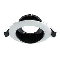 Porta faretto tondo orientabile LED incasso luce soffitto GU10 GU5.3 foro 75mm COLORE NERO