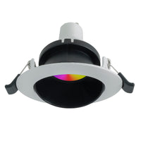 Faretto incasso tondo 75mm RGB cromoterapia giochi luce colorata LED GU10 COLORE NERO LUCE RGBW+6000K