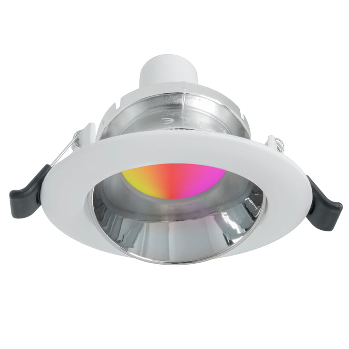 Faretto incasso tondo 75mm RGB cromoterapia giochi luce colorata LED GU10 COLORE SILVER LUCE RGBW+6000K