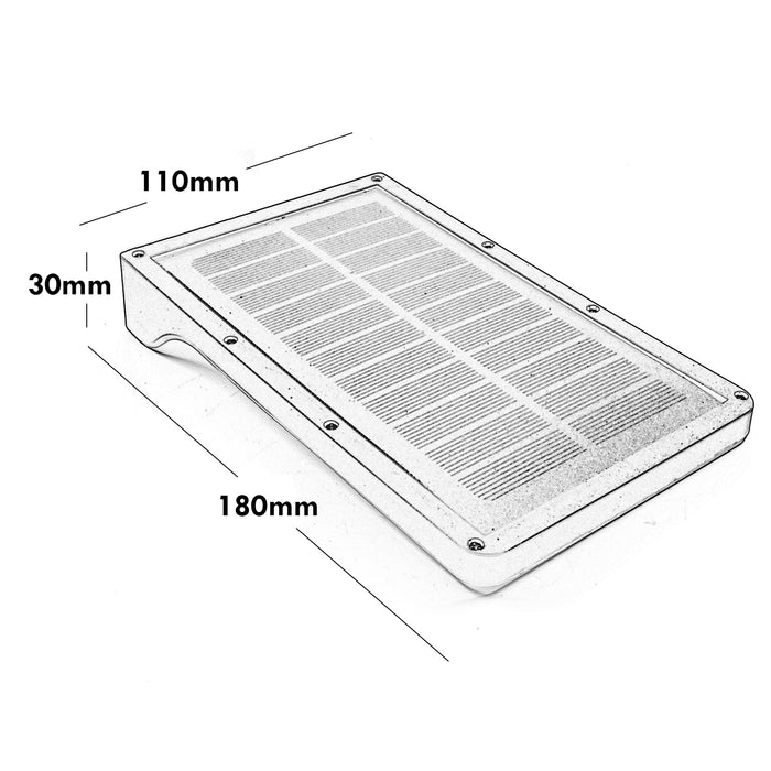 Faretto solare LED 10W sensore crepuscolare luce muro balcone barca camper IP65