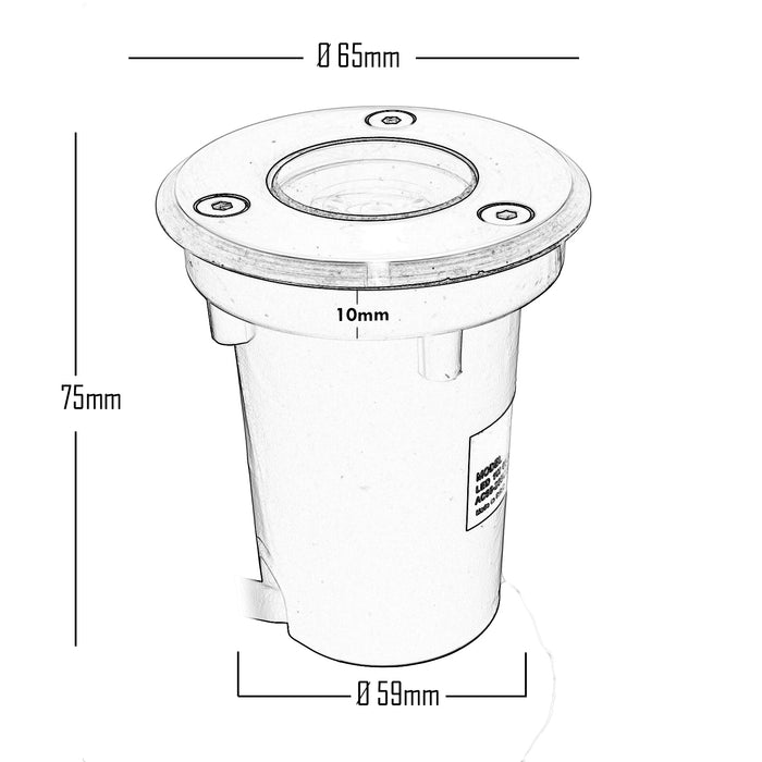 Faretto LED segnapassi incasso calpestabile 1.5W impermeabile IP67 luce giardino viale 230V LUCE 3000K