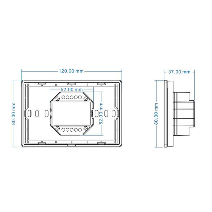 Controller RF pannello da parete incasso 503 telecomando RGBW DMX512 4 zone 230V